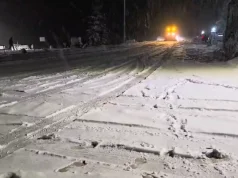 Reshje dëbore edhe në Dibër, vështirësi në qarkullimin e mjeteve. Rrëshqitje dherash në disa rrugë