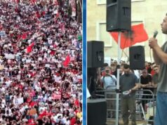 “Kosova është me ju”/ Protestuesi nga Prishtina para Kryeministrisë: Jemi me nënën Shqipëri, poshtë diktatura!