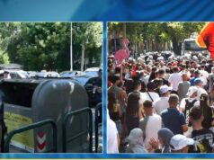 Protestë kundër klasës politike! Simbolika e aktivistëve, vendosin kosha mbeturinash para Kuvendit