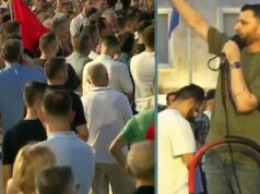 “Kush është rritur më shumë, mirëqenia e popullit apo llogaria e Belindës?” – I riu gozhdon qeverinë me ironi nga bulevardi: Kush ka ricikluar më shumë plehra, landfilli i Sharrës apo lista juaj e deputetëve?